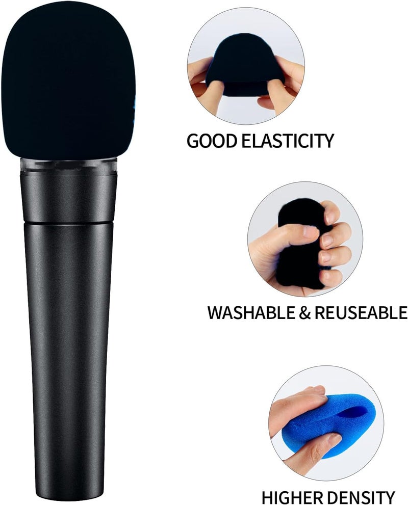 Comemela Pop Filter for Microphone Foam Microphone Covers Disposable Mic Covers for Microphones, 20Pcs Colorful Mic Windscreen Reusable Mic Foam Covers (Black) - Image 2